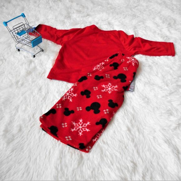 Disney Mickey Mouse 2 Piece Pajama Set Red 12M - Picture 2 of 8